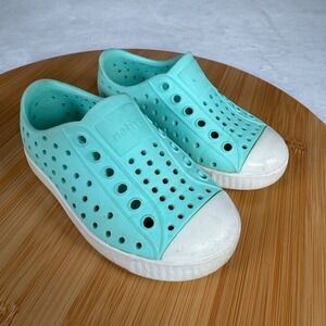 Native Shoes Kids Girl's C7 Aqua Green Slip On‎ Lightweight Casual Sneakers